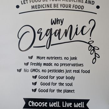 Organica Juice Bar - Why Organic wall sign - Juice Bars & Smoothies Near Me - Montebello, California Organica Juice Bar - Why Organic wall sign - Juice Bars & Smoothies Near Me - Montebello, California