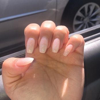 Nail Gallery - Gel tips with glitter - Nail Salons Near Me - Fort Lee, New Jersey