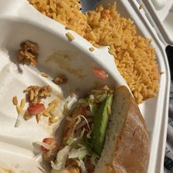 Taco Pros - Chicken Torta with rice