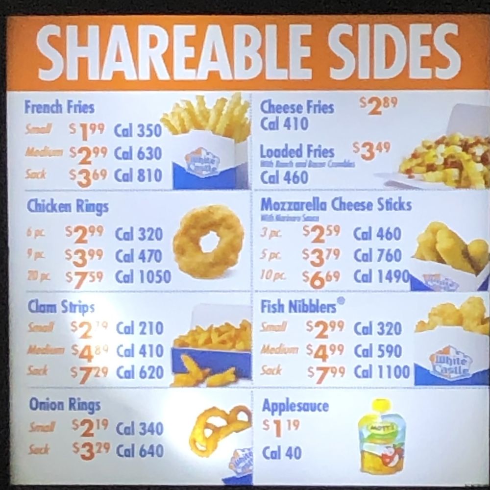 White Castle - a menu for a restaurant - Fast Food Near Me - Bronx, New York White Castle - a menu for a restaurant - Fast Food Near Me - Bronx, New York