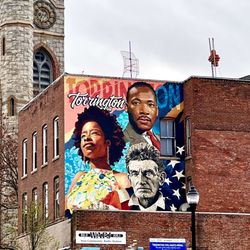 Wapj - Civil rights mural on side of wapj building 42 river st Torrington, ct