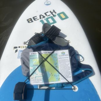 ECOmersion - Rented standup paddleboard, and map that was given to me by the team, the back of the map had local bird identification. - Rafting/Kayaking Near Me - St. Petersburg, Florida