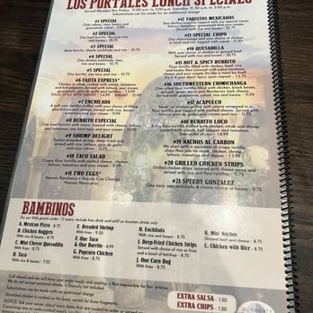 Los Portales Bar and Grill - Lunch menu. - Mexican Near Me - Lowell, Michigan Los Portales Bar and Grill - Lunch menu. - Mexican Near Me - Lowell, Michigan