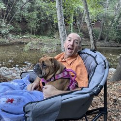 Riverside Campground & Cabins - Site #6 plus my dorky husband and cute dog