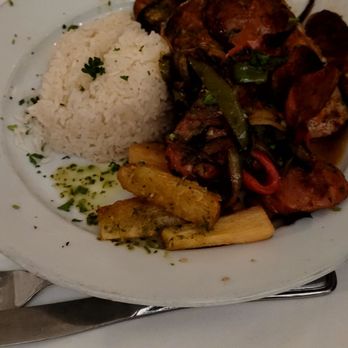Maria's - 2 Pork Chops, white rice, black beans, yucca fries - Latin American Near Me - Nesconset, New York Maria's - 2 Pork Chops, white rice, black beans, yucca fries - Latin American Near Me - Nesconset, New York