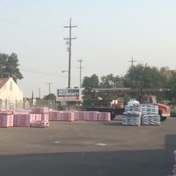 Allied Building - Outside where they keep the roofing materials and loading truck