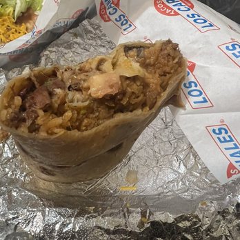 Tacos Los Carnales - California burrito add beans and rice with asada - Tacos Near Me - Rancho Cucamonga, California