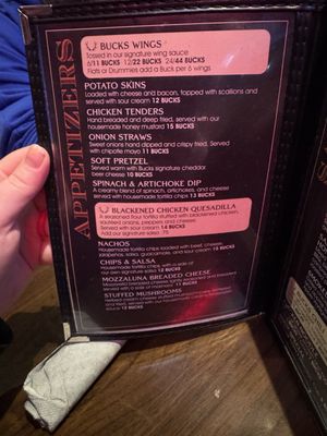 Menu photo 8 Bucks Tavern Loveland, OH