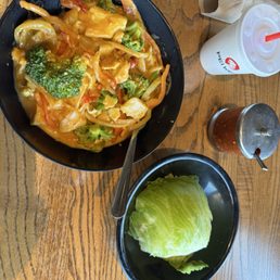 Thai Coconut Curry Chicken with "lettuce cups" aka iceberg lettuce Thai Coconut Curry Chicken with "lettuce cups" aka iceberg lettuce