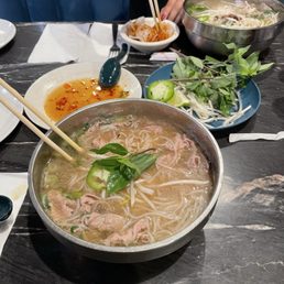 Pho with meat on side Pho with meat on side