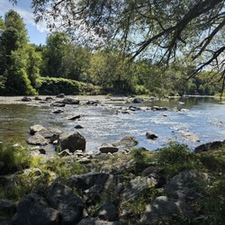 Mountain View Campground - Ash's trail leads to the river above the campground.