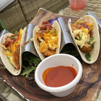 Throw Social - Delray Beach - Breakfast tacos-Eggs, bacon, potatoes, cheddar and spicy mayo - Music Venues Near Me - Delray Beach, Florida Throw Social - Delray Beach - Breakfast tacos-Eggs, bacon, potatoes, cheddar and spicy mayo - Music Venues Near Me - Delray Beach, Florida