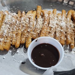 Haley’s - Funnel fries and chocolate sauce