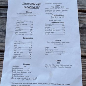 Countryside Cafe - menu - Cafes Near Me - Ten Mile, Tennessee