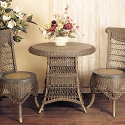 Spice Islands Wicker - Classic Tea Table and Chairs Brownwash