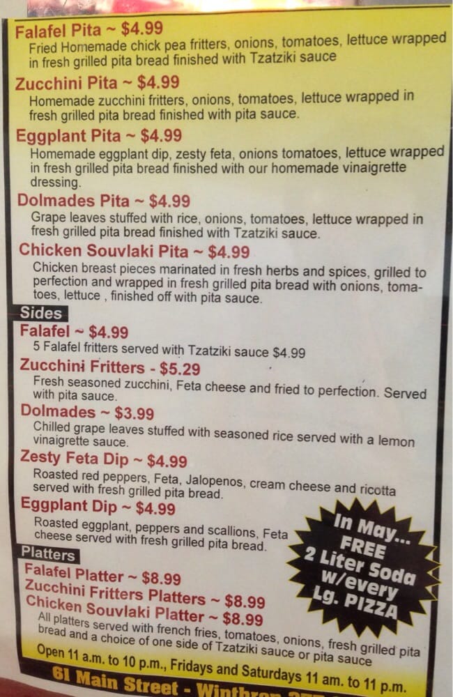 WINTHROP HOUSE OF PIZZA Updated October 2024 18 Reviews 61 Main