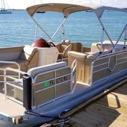 Treasure Coast Boat Rentals - 18' Pontoon tan