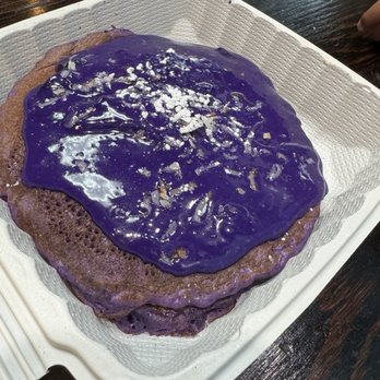 808 Grindz Cafe - Ube pancakes!! - Hawaiian Near Me - Kailua-Kona, Hawaii