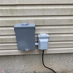 Greenlight Electric Of Long Island LLC - Outdoor electrical sub-panel with an RV receptacle.