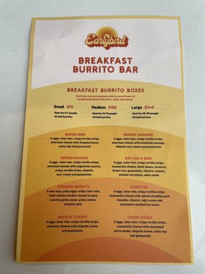 Menu photo 7 Earlybird Breakfast Burritos San Diego, CA Menu photo 7 Earlybird Breakfast Burritos San Diego, CA