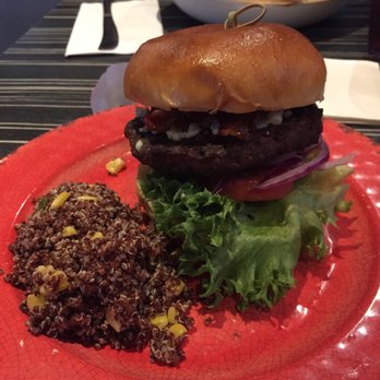 Ellicottville Brewing - Bacon bleu avocado burg w healthy quinoa. Was good! - Brewpubs Near Me - Bemus Point, New York