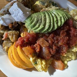 Eggs, Tortilla, added home style Potatoes to it. So much food... Eggs, Tortilla, added home style Potatoes to it. So much food...