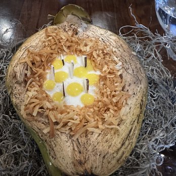 Adeline - Meyer Lemon topped Panna Cotta with toasted coconut - Cocktail Bars Near Me - Sarasota, Florida