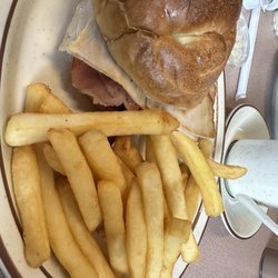 Summit Family Restaurant - Pretzel Roll Melt, Turkey, Ham, Bacon & Cheese w/ French Fries
