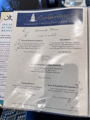 Menu photo 6 Cru Quarters At The Mayflower Winter Park, FL