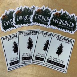 Evergreen Bicycle Works - We've got stickers!