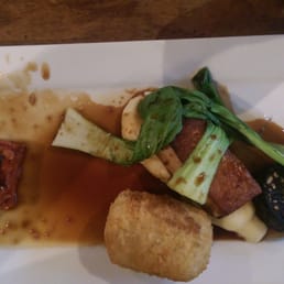 Belly pork main course with black pudding. Deli!cious Belly pork main course with black pudding. Deli!cious
