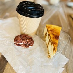 Cheesecakes by Alex - Creme Brulee Cheesecake, red velvet cookie, and cappuccino.
