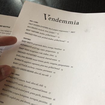 Vendemmia - Some of the menu - New American Near Me - Seattle, Washington Vendemmia - Some of the menu - New American Near Me - Seattle, Washington