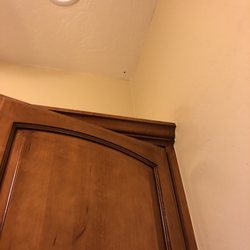 They drilled holes through the ceiling in the attic and said it was part of install and would fix it and never did. They did this twice