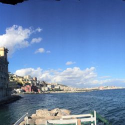Bagno Sirena - Old palazzos, the Neapolitan amphitheater and volcano vesuvio.