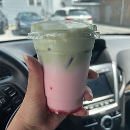 Iced strawberry matcha - delicious!!!! Iced strawberry matcha - delicious!!!!