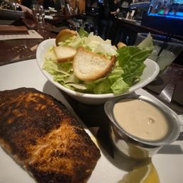 Cajun Salmon with half size Caesar Salad.