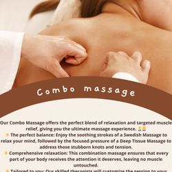 Escape Massage - Our Combo Massage offers the perfect blend of relaxation and targeted muscle relief, giving you the ultimate massage experience. ‍‍