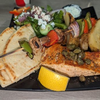 Pita Pitaki - Salmon plate- so delicious! - Greek Near Me - Long Beach, California Pita Pitaki - Salmon plate- so delicious! - Greek Near Me - Long Beach, California