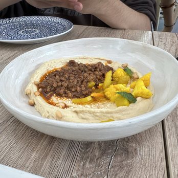 Zaytinya - Hummus with lamb. - Greek Near Me - Washington, DC, District of Columbia