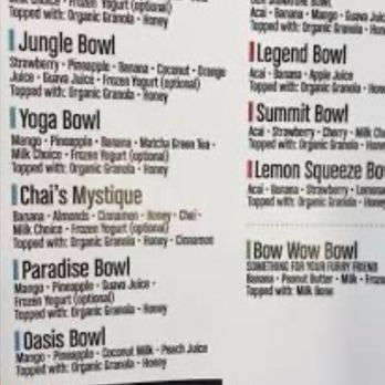 Rush Bowls - Menu - Acai Bowls Near Me - Orange Park, Florida