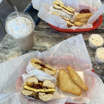 The Cleveland Bagel Cafe Kent - Bacon Bac, Egg & Cheese on everything bagel and Turkey Apple Brie - Bagels Near Me - Kent, Ohio The Cleveland Bagel Cafe Kent - Bacon Bac, Egg & Cheese on everything bagel and Turkey Apple Brie - Bagels Near Me - Kent, Ohio
