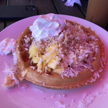 Kihei Caffe Lahaina - Pineapple coconut mac nut waffle special - Breakfast & Brunch Near Me - Lahaina, Hawaii Kihei Caffe Lahaina - Pineapple coconut mac nut waffle special - Breakfast & Brunch Near Me - Lahaina, Hawaii