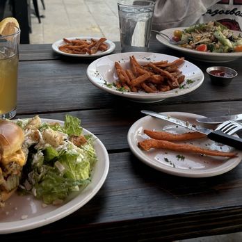 Vegan & Vine - Crispy Chicken Fried Steak Sandwich, Sweet Potato Fries, VV Power Salad - Vegan Near Me - Phoenix, Arizona
