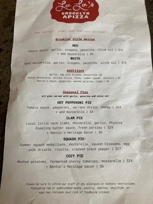 Menu photo 4 Lala's Brooklyn Apizza Brooklyn, NY Menu photo 4 Lala's Brooklyn Apizza Brooklyn, NY