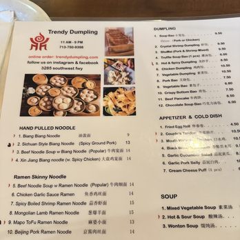 Trendy Dumpling - Menu - Noodles Near Me - Houston, Texas Trendy Dumpling - Menu - Noodles Near Me - Houston, Texas