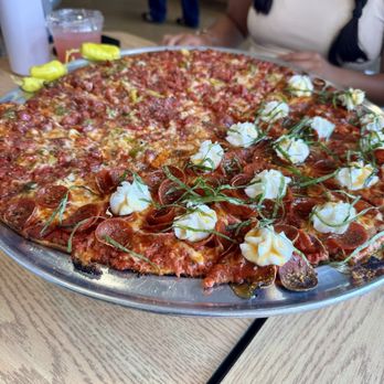 Novel Pizza Cafe - Hot Pep & Longanisa & Giardinera - Pizza Near Me - Chicago, Illinois Novel Pizza Cafe - Hot Pep & Longanisa & Giardinera - Pizza Near Me - Chicago, Illinois