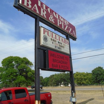 Broadway Bar & Pizza - Main sign adjacent to Highway 169. - Pizza Near Me - Elk River, Minnesota