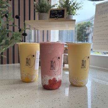 Dots Boba - Mango Coco Sago & Strawberry Coco Sago - Bubble Tea Near Me - San Francisco, California Dots Boba - Mango Coco Sago & Strawberry Coco Sago - Bubble Tea Near Me - San Francisco, California
