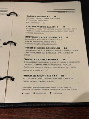 Menu photo 1 Bacchus Bar Portland, OR
